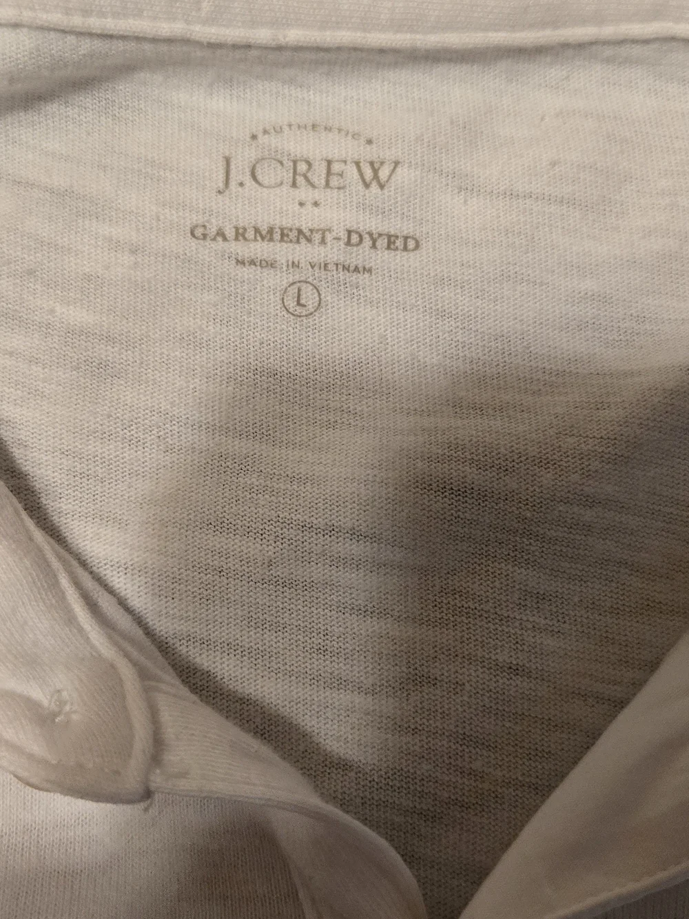 J. Crew Men's Light White Pocket Polo Large